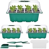 Mini Gewächshaus Anzucht, 3 Stück Zimmergewächshaus Anzuchtkasten, Setzling Starter Tabletts,...
