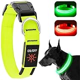KOSKILL Leuchthalsband Hund Wiederaufladbare USB LED Hundehalsband Wasserdichtes Leuchtendes Hunde...