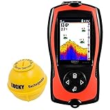 LUCKY Tragbarer Fischfinder Wandler Sonarsensor Wasser Tiefenmesser LCD Bildschirm Echolot...