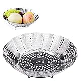 AOMIG Dünsteinsatz für töpfe, Einstellbar Edelstahl Dampfgarer, (14 cm-23 cm) Dampfgarer Einsatz,...