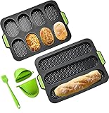 YXIAOO Backform Baguette Backblech Brötchen Brotbackformen Baguetteblech Backen von Baguettebrot...