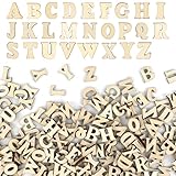 208 Stück Holzbuchstaben, 15mm Buchstaben Holz, Holzbuchstaben zum Basteln, Unbearbeitete Holz...