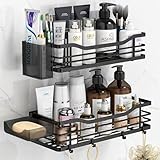 Duschablage Ohne Bohren, 4 Stück Duschregal, Selbstklebend Badregal Hängend, Shampoo Halterung...