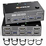 USB 3.0 KVM Switch 2 Computer 2 Monitore, KCEVE HDMI KVM Umschalter Dual Monitore Mit EDID-Funktion,...