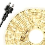 Nipach GmbH 10m 240 LED Lichterschlauch Lichtschlauch warm-weiß – Innen- und Außenbereich –...