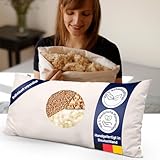 just relaxed Schafschurwoll-Hirse-Kissen mit Zirbe 40 x 80 cm – Formstabiles Schlafkissen mit...