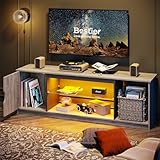 Bestier TV-Schrank, Lowboard für 65 Zoll & kleinere TVs,148 x 35 x 52 cm, Fernsehschrank mit...