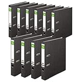 Original DINOR Ordner-Wolkenmarmor-Recycling - Made in Germany. 10er Pack 5 cm breit DIN A4 schwarz...