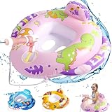 YOUYIKE Schwimmring Baby, Schwimmring Kinder mit Wasserpistole, Dinosaurier Aufblasbar Schwimmsitz...