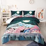 Bettdecke Grün Rosa Tiere Duvet Polyesterfaser Quilt Waschbar Bettdecken Weich Steppdecke...