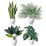 SOGUYI Kunstpflanze 40cm Künstliche Pflanzen im Topf Für Indoor Decor Home Schreibtisch Badezimmer...