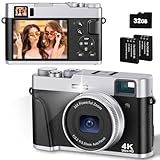 CAMKORY Digitalkamera 4K 48MP Fotokamera Autofokus Optischer Sucher Kamera Kompaktkamera Fotoapparat...