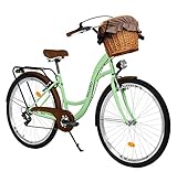 Milord. 26 Zoll 7-Gang, Mint grün, Komfort Fahrrad mit Korb und Rückenträger, Hollandrad,...
