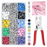 Druckknöpfe aus Metall, 9,5 mm, mit Druckzange, ohne Nähen, für Kleidung, Taschen,...