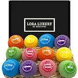 Badebomben Geschenk Set 12er Pack – 12 Sprudelbäder mit rein natürlichen ätherischen Ölen –...