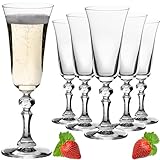 IMPERIAL Stilvolle Sektgläser 180ml Serie 'Vintage' Set 6-Teilig Sektkelche aus Crystalline Glas...