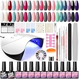 COSCELIA Gel Nagellack Set mit 36W UV+LED Nagllampe 20pcs Gel Nagellack Nagelstudio Set Nagelset...