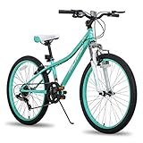 Hiland Climber 24 Zoll Kinderfahrrad Mountainbike MTB mit Federgabel Shimano 7 Gang V-Bremse Jugend...