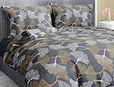 Tex family Winter-Bettwäsche aus Flanell, Blütenblätter, Farbe: Gold, reine Baumwolle,...