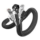 Romon 6m Kabelschlauch, 13-22 mm Zuschneidbar Kabelkanal Selbstschließend, Flexibler Gewebter...