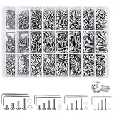 1210 Stk Schrauben Set, M2 M3 M4 M5 Gewindeschrauben Set 304 Edelstahl Linsenkopf...