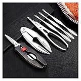 BinOxy Meeresfrüchte Werkzeug Set 6-teiliges Metall-Meeresfrüchte-Werkzeugsatz mit 3 Gabeln, 2...