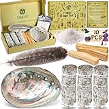 FAMKEEP Räucherset,Salbei Räuchern,Weißer Salbeis Zum Räuchern 3 Bündel,3 Wurzeln Palo...