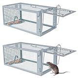 Mausefalle Lebend, Rattenfalle Lebendfalle 2er Set XL Groß Tierfalle Wiederverwendbare Mäuse Falle...