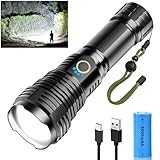 Glarylight LED Taschenlampe Extrem Helle 500000 Lumen, Taschenlampe USB Aufladbar, XHP70.2 Taktische...