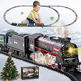 Joellfuner Elektrische Zug Spielzeug, Eisenbahn Kinder Elektrisch, Dampfzug Spielzeug mit Schienen,...
