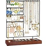 ProCase Jewelry Holder Organizer Earring Stand, 144 Holes Stud Earring Display Rack Necklace Storage...