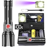 BEYSTE Taschenlampe LED Aufladbar 1000000 Lumen, LED Taschenlampe Extrem Hell Militärische, Sehr...