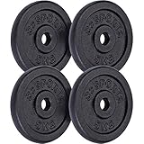 ScSPORTS® Hantelscheiben - Set, 10/20/30/40kg, 30/31mm Bohrung, Gusseisen, Schwarz -...