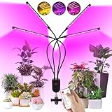 KENNEAS Vollspektrum LED Pflanzenlampe mit LED Display - 4 360° Schwanenhals Clip Wachstumslampe,...