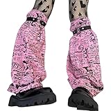 FIRSTXIU Japanische Punk Puter Strumpfband Gurtbein Wärmer Ästhetik Streetwear Cartoon Bär...