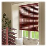 YZJTSXQHY 50 mm Holz-Jalousien Echtholz innenjalousie Horizontal Sichtschutz Jalousie für Bad...