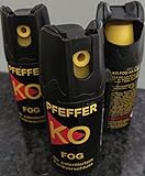3 Dosen KO Fog Pfefferspray mit Sprühnebel 40ml - Abwehrspray Familienpackung
