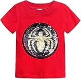 ALANTOP Kleinkind Kleine Kinder Baby Jungen Mädchen Magic Flip Pailletten T-Shirt Kurzarm Rundhals...