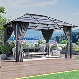 Devoko Pavillon 3x4 Wasserdicht Stabil Winterfest,Aluminium Gartenpavillon,Pavillon mit Festem Dach...