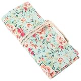 PRETYZOOM Leinwand Stifterolle mit Fächern Langlebige Federmäppchen aus Canvas Dekorative...