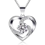 B.Catcher Kette Herz Damen Halskette 925 Sterling Silber Anhänger ''Liebe ist das Glück'' Schmuck...