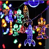 NIWWIN 3M 20LED Astronaut Raumschiff Lichterkette Kinderzimmer LED Rakete Anhänger Lichterkette...