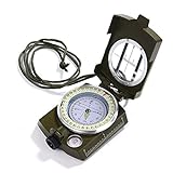 GWHOLE Kompass Militär Marschkompass mit Tasche für Camping, Wanderung, deutsche Anleitung