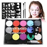 URAQT Kinderschminke Set, 15 Farben Schminkfarben Schminkpalette, Waschbar Face Paint Bodypaint...