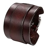 Flongo Herren Lederarmband, Groß Breite Leder Echtleder Armband Armreif Lederarmband Manschette...