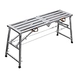 Verstellbare, tragbare, zusammenklappbare Gerüstleiter, robuste 400 kg Arbeitsbühne, vielseitiges...