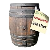REGENTONNE REGENFASS WASSERFASS REGENWASSERBEHÄLTER REGENWASSERFASS GARTENFASS Eichenfass (240L)...