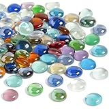 HAKACC Bunte Glassteine & Muggelsteine 200-220 Stück 900g｜15-20mm Farbige Glasnuggets für...