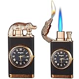 2X Magic Double Jet Flame Feuerzeug - Winddichte Sturmfeuerzeuge mit Doppelflamme, Nachfüllbar...