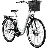ZÜNDAPP E Damenrad 700c E-Bike Pedelec Z510 Citybike Elektrofahrrad 28' Fahrrad (weiß/grün, 48...